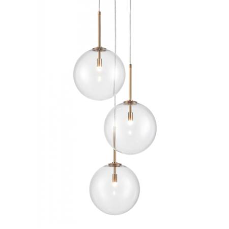 Avenue Lighting Delilah 3 Light 17" Wide Multi Light Pendant with Glass Shades Aged Brass