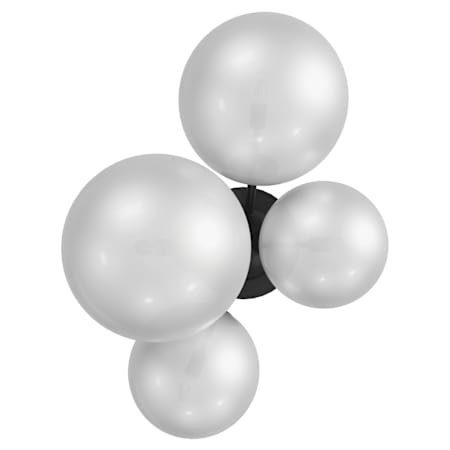 Avenue Lighting Delilah 4 Light 11" Tall Wall Sconce with Frosted Glass Shades Black / White Glass