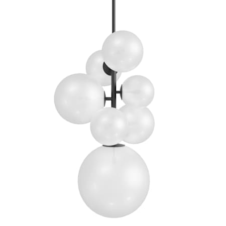Avenue Lighting Delilah 7 Light 25" Wide Abstract Chandelier with Frosted Glass Shades Black / White Glass