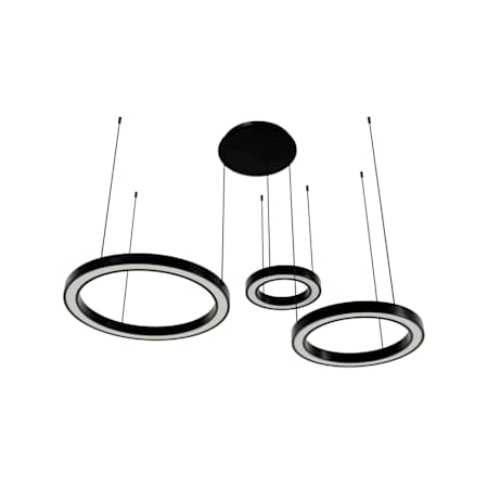 Avenue Lighting Aria 59" Wide LED Abstract Multi Light Pendant Polished Black / Gunmetal Chrome