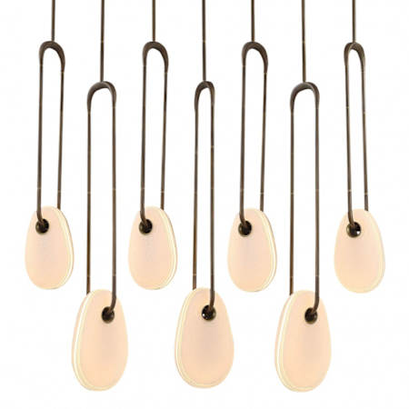 Avenue Lighting Palmea 50" Wide Multi Light Pendant Aged Brass / White