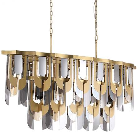 Avenue Lighting Paramount 11 Light 52" Wide Linear Chandelier Aged Brass