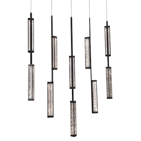 Avenue Lighting Metropole 51" Wide Crystal Linear Chandelier Matte Black