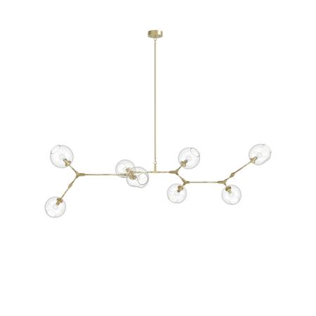 Avenue Lighting Fairfax Ave. 8 Light 78" Wide Abstract Chandelier with Hand-Blown Glass Shades Brushed Brass