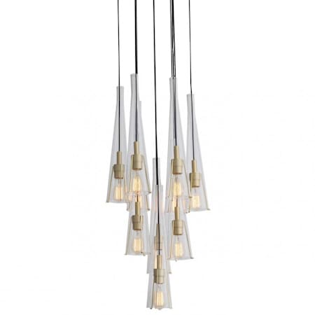Avenue Lighting Abbey Park 10 Light 18" Wide Multi Light Pendant Brushed Brass
