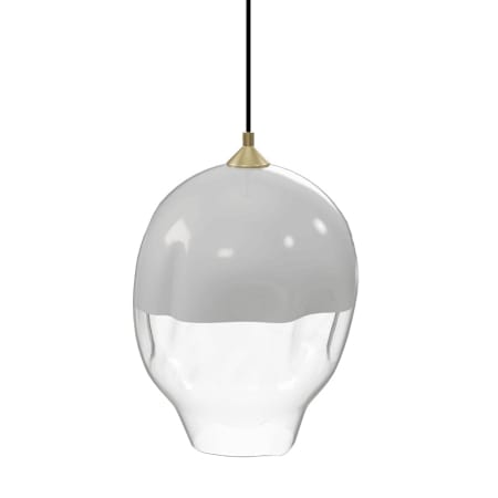 Avenue Lighting Sonoma Ave. 10" Wide Mini Pendant with White/Clear Glass Shade Brushed Brass
