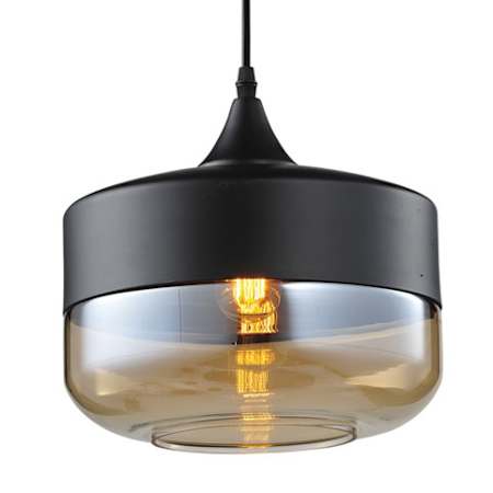 Avenue Lighting Robertson Blvd. 10" Wide Mini Pendant with Glass Shade Black / Bronze