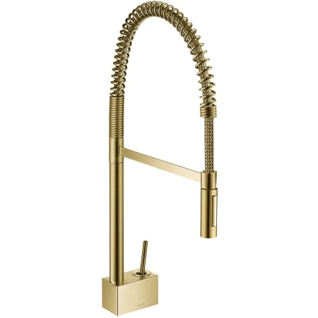 Axor Starck Semi-Pro Kitchen Faucet with Metal Spray Head and Joystick Handle - Engineered in Germany, Lifetime Warranty Brushed Gold Optic