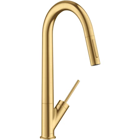 Axor Starck HighArc Pull-Down Kitchen Faucet with Magnetic Docking Metal Spray Head and Joystick Handle - Engineered in Germany, Lifetime Warranty Brushed Gold Optic