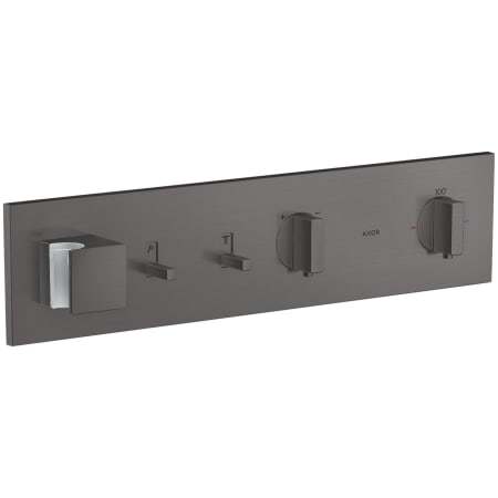 Axor ShowerComposition 2 Function Thermostatic Valve Trim with Diverter, Volume Control and Integrated Hand Shower Holder - Less Rough In Brushed Black Chrome