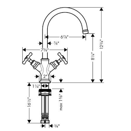 Axor-16502-Hansgrohe-16502-Dimensional Drawing