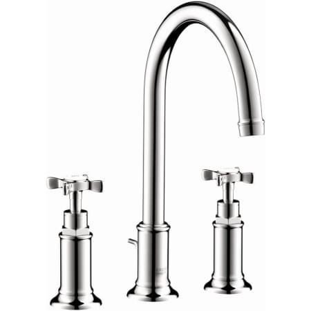 Axor Montreux 1.2 GPM Widespread Bathroom Faucet with Swivel Spout, Cross Handles and Drain Assembly - Engineered in Germany, Limited Lifetime Warranty Chrome