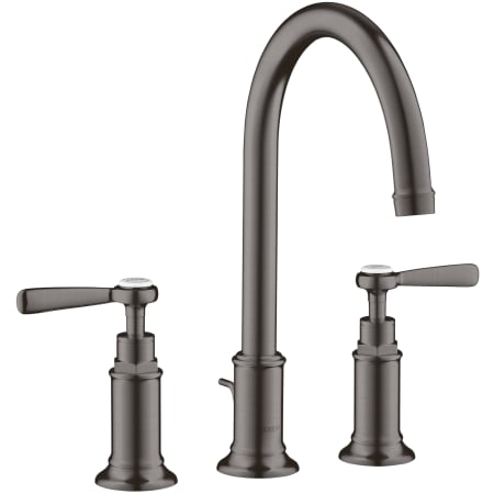 Axor Montreux 1.2 GPM Widespread Bathroom Faucet with Swivel Spout, Lever Handles and Drain Assembly - Engineered in Germany, Limited Lifetime Warranty Brushed Black Chrome