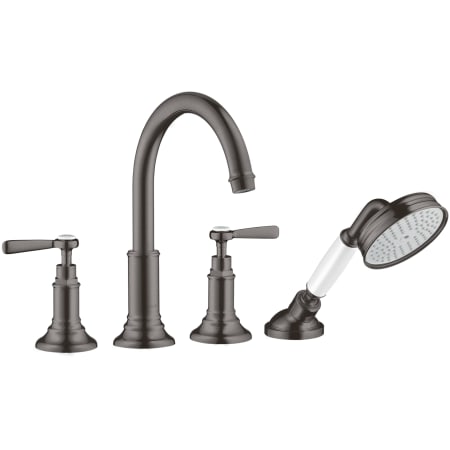 Axor Montreux Deck Mounted Roman Tub with Built-In Diverter with Hand Shower - Engineered in Germany, Limited Lifetime Warranty Brushed Black Chrome