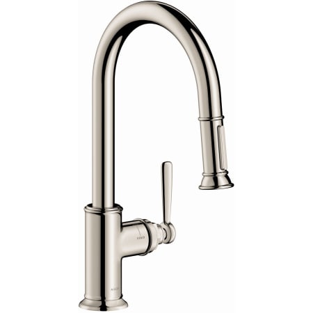Axor Montreux Single Handle Pull-Down Spray Kitchen Faucet with Toggle Spray Diverter - Engineered in Germany, Limited Lifetime Warranty Polished Nickel