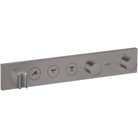 Axor ShowerSolutions 3 Function Thermostatic Valve Trim Only with 2 Knob Handles and Integrated Diverter - Less Rough In Brushed Black Chrome