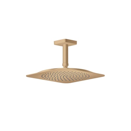 Axor Citterio C 2.5 GPM Single Function Rain Shower Head with PowderRain and Included Ceiling Shower Arm Brushed Bronze