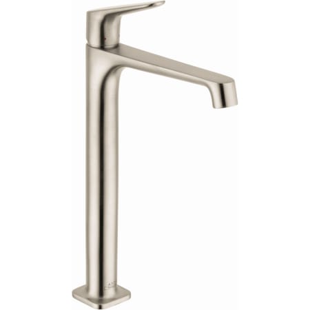 Axor Citterio M 1.2 GPM Single Hole Tall Vessel Bathroom Faucet with Drain Assembly - Engineered in Germany, Limited Lifetime Warranty Brushed Nickel