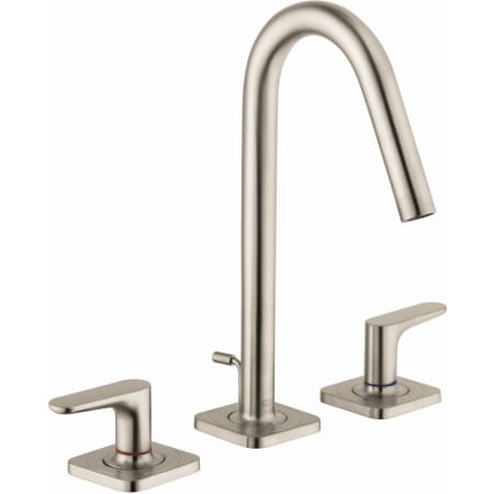 Axor Citterio M 1.2 GPM Widespread Bathroom Faucet with Drain Assembly - Engineered in Germany, Limited Lifetime Warranty Brushed Nickel