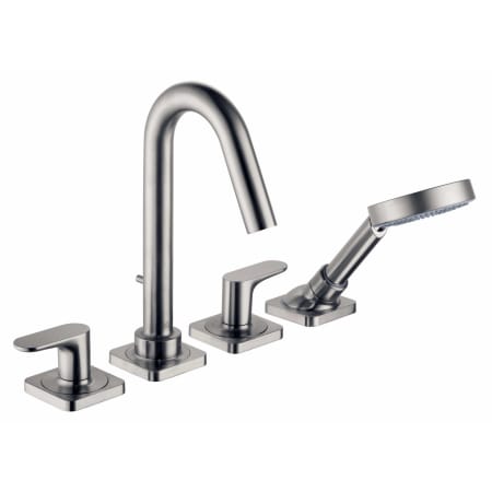 Axor Citterio M Deck Mounted Roman Tub with Built-In Diverter - Includes Hand Shower - Engineered in Germany, Limited Lifetime Warranty Brushed Nickel