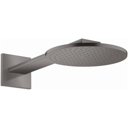 Axor ShowerSolutions 2.5 GPM Round Multi Function Rain Shower Head with Wall Mounted Shower Arm, EcoRight and Quick Clean Brushed Black Chrome