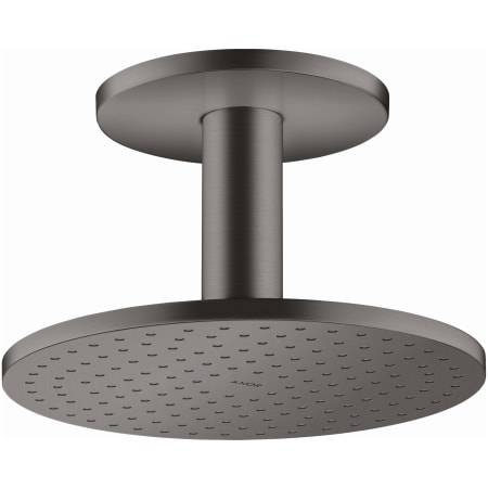 Axor ShowerSolutions 2.5 GPM Round Multi Function Rain Shower Head with Ceiling Mounted Shower Arm, EcoRight and Quick Clean Brushed Black Chrome