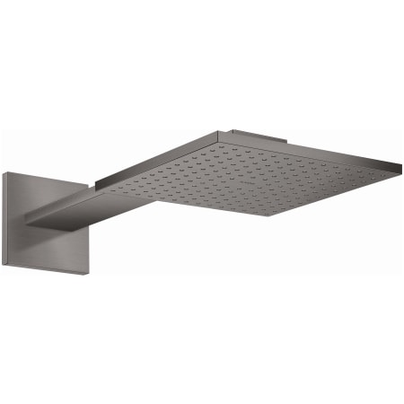 Axor ShowerSolutions 2.5 GPM Square Multi Function Rain Shower Head with Wall Mounted Shower Arm, EcoRight and Quick Clean Brushed Black Chrome