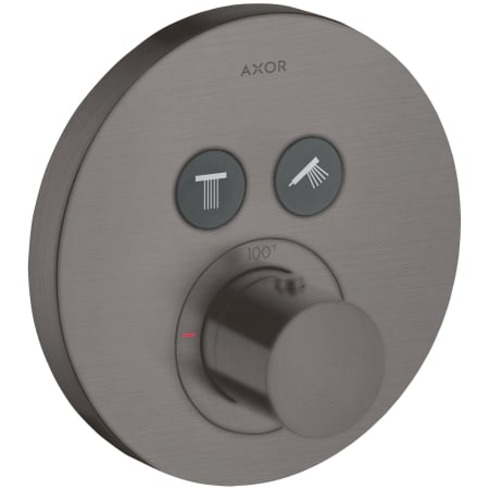Axor ShowerSelect Round Dual Function Thermostatic Trim Less Rough in - Engineered in Germany, Limited Lifetime Warranty Brushed Black Chrome