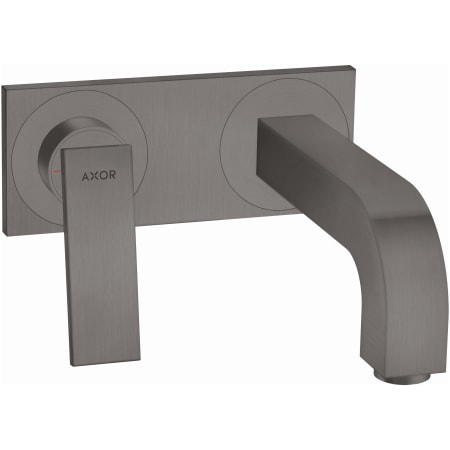 Axor Citterio 1.2 GPM Wall Mounted Widespread Bathroom Faucet with AirPower, EcoRight, Quick Clean and Pop-Up Drain Assembly Brushed Black Chrome