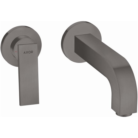 Axor Citterio 1.2 GPM Wall Mounted Widespread Bathroom Faucet with AirPower, EcoRight, Quick Clean and Pop-Up Drain Assembly Brushed Black Chrome