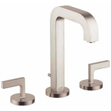 Axor Citterio 1.2 GPM Widespread Bathroom Faucet with Lever Handles and Drain Assembly - Engineered in Germany, Limited Lifetime Warranty Brushed Nickel