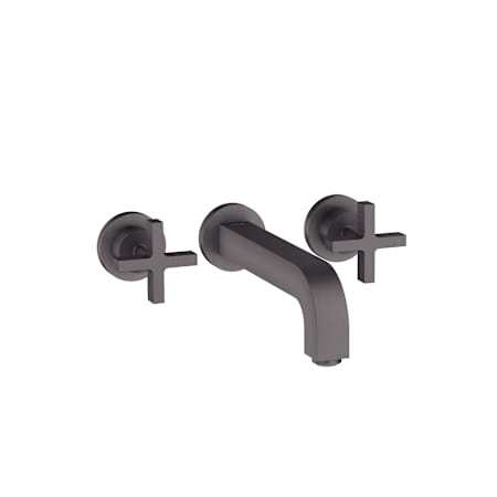 Axor Citterio 1.2 GPM Wall Mount Widespread Bathroom Faucet with Cross Handles Less Valve and Drain Assembly - Engineered in Germany, Limited Lifetime Warranty Brushed Black Chrome