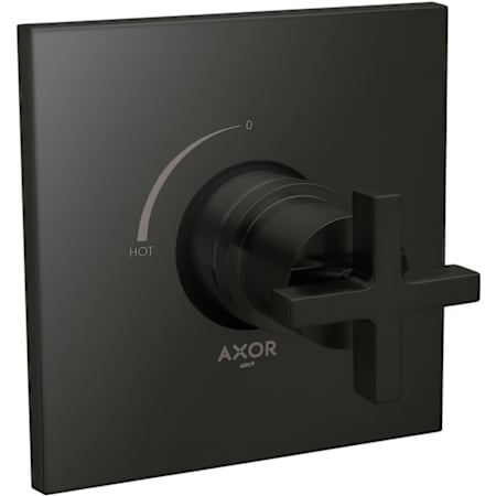 Axor Citterio Pressure Balanced Valve Trim Only with Single Cross Handle - Less Rough In Brushed Black Chrome