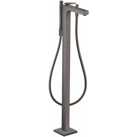 Axor Citterio Floor Mounted Tub Filler with Built-In Diverter and Rhombic Cut - Includes Hand Shower Brushed Black Chrome