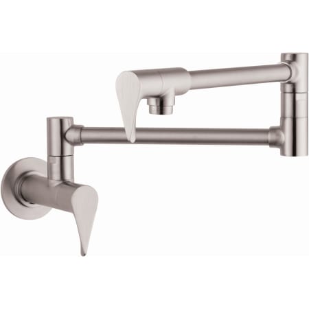 Axor Citterio Wall Mounted Double-Jointed Pot Filler with 25" Spout Reach - Engineered in Germany, Lifetime Warranty Steel Optik