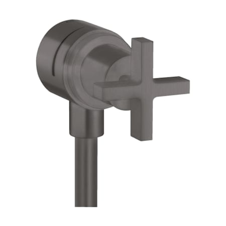 Axor Citterio Wall Supply Elbow with Integrated Volume Control and Shut-Off - Cross Handle Brushed Black Chrome
