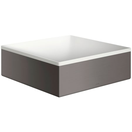 Axor Suite Sinks 11-1/4" Square Solid Surface Vessel Bathroom Sink Brushed Black Chrome