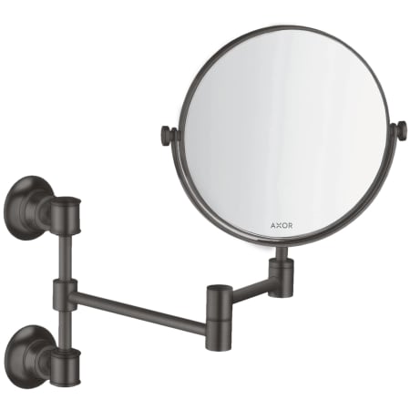 Axor Montreux 8-3/8" W x 12-3/8" H Circular Framed Bathroom Wall Mirror Brushed Black Chrome