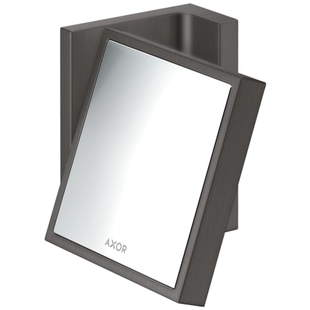 Axor Universal Rectangular 4-3/8" W x 4-3/8" H Modern Metal Framed Bathroom Wall Mirror Brushed Black Chrome