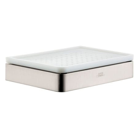 Axor Universal SoftSquare Soap Dish for Wall/Rail Installation - Engineered in Germany, Limited Lifetime Warranty Brushed Nickel