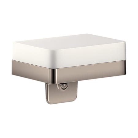 Axor Universal SoftSquare Soap/Lotion Dispenser & Shelf for Wall/Rail Installation - Engineered in Germany, Limited Lifetime Warranty Polished Nickel