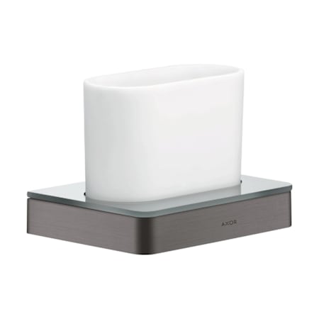 Axor Universal SoftSquare Toothbrush Holder/Tumbler for Wall/Rail Installation - Engineered in Germany, Limited Lifetime Warranty Brushed Black Chrome