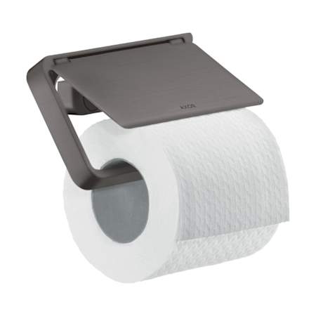 Axor Universal SoftSquare Toilet Paper Holder for Wall/Rail Installation - Engineered in Germany, Limited Lifetime Warranty Brushed Black Chrome