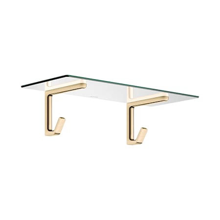 Axor Universal SoftSquare 23-5/8" Bathroom Shelf with Robe Hooks - Engineered in Germany, Limited Lifetime Warranty Brushed Bronze