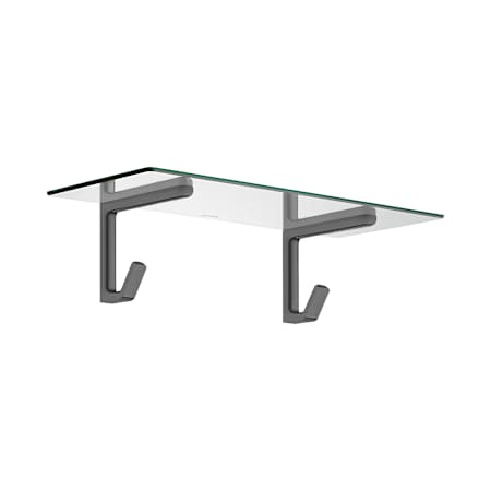 Axor Universal SoftSquare 23-5/8" Bathroom Shelf with Robe Hooks - Engineered in Germany, Limited Lifetime Warranty Brushed Black Chrome