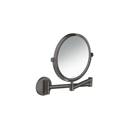 Axor Universal Circular 12-13/16" W x 10-1/8" H Modern Circular Metal Framed Bathroom Wall Mirror Brushed Black Chrome