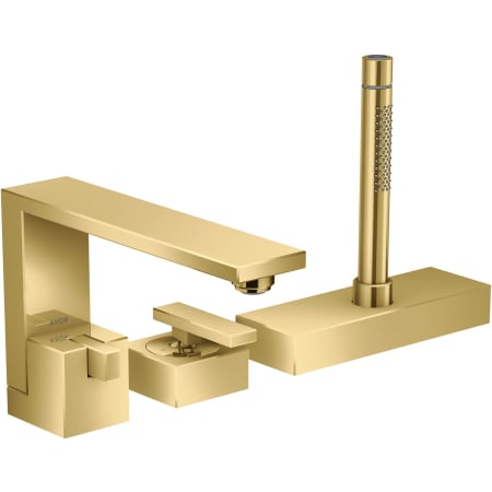 Axor Edge Deck Mounted Roman Tub Filler with Built-In Diverter and Hand Shower Less Rough In - Engineered in Germany, Limited Lifetime Warranty Polished Gold Optic