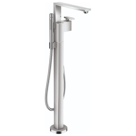 Axor Edge Floor Mounted Free Standing Tub Filler with Built-In Diverter and Hand Shower Less Rough In - Engineered in Germany, Limited Lifetime Warranty Chrome