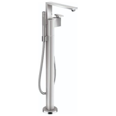 Axor Edge Floor Mounted Free Standing Tub Filler with Built-In Diverter and Hand Shower, Diamond Cut Less Rough In - Engineered in Germany, Limited Lifetime Warranty Chrome