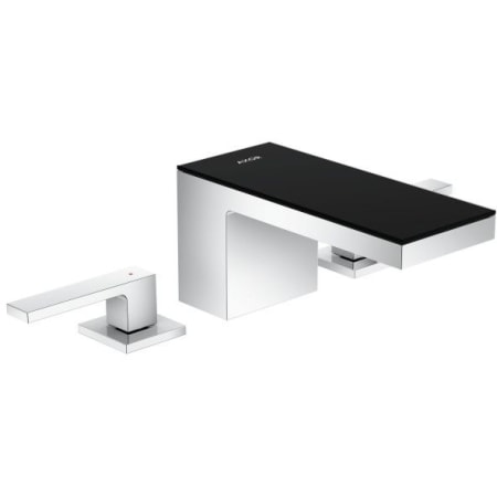 Axor MyEdition 1.2 GPM Widespread Bathroom Faucet and Decorative Trim - Engineered in Germany, Limited Lifetime Warranty Chrome / Black Glass